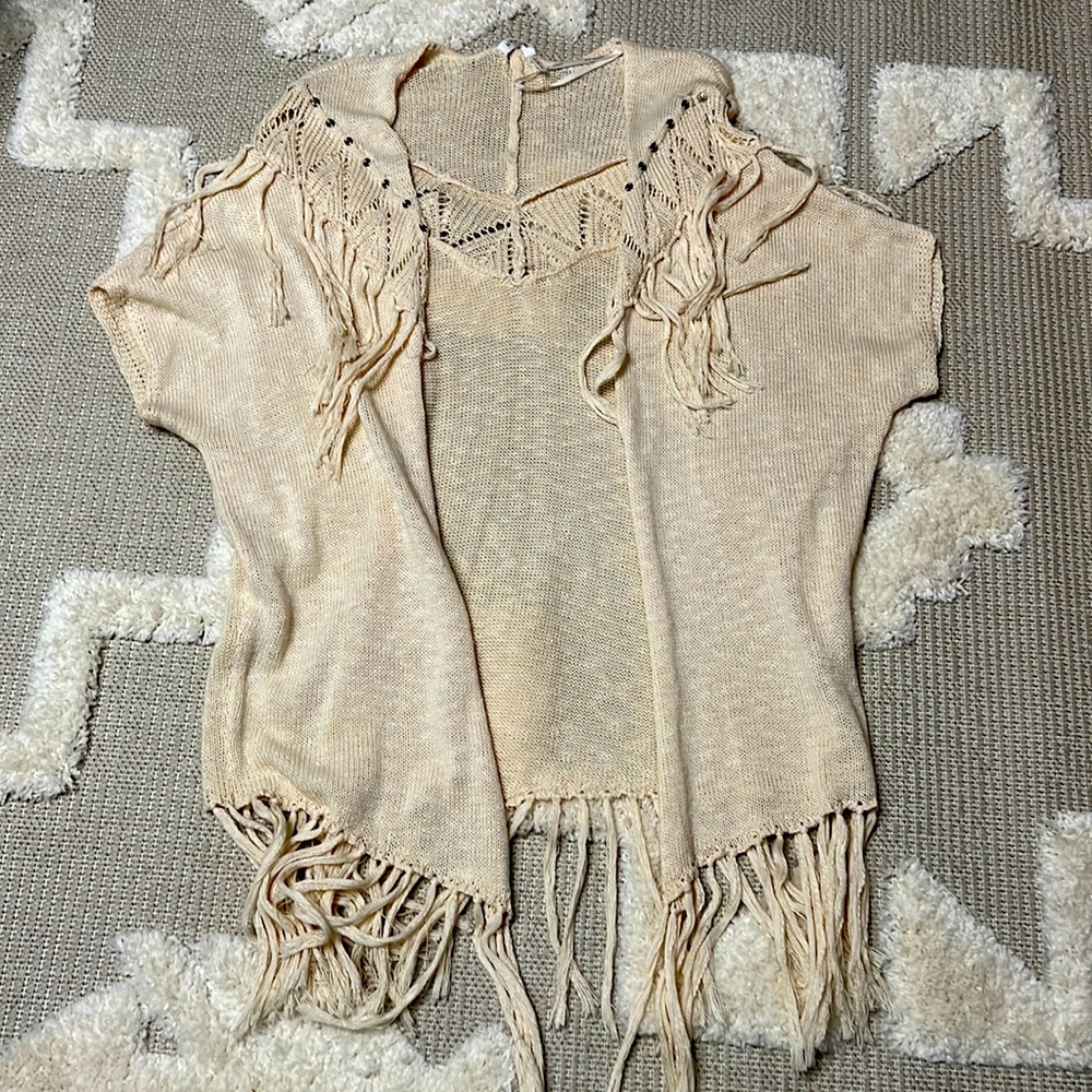 Boho fringe shawl